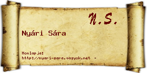 Nyári Sára névjegykártya