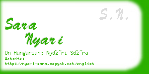 sara nyari business card